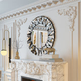 Darrahopens Home & Garden > Decor > Mirrors Silver Sunburst Round Wall Mirror