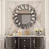 Darrahopens Home & Garden > Decor > Mirrors Silver Sunburst Round Wall Mirror