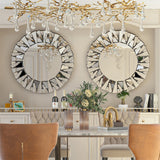 Darrahopens Home & Garden > Decor > Mirrors Silver Sunburst Round Wall Mirror