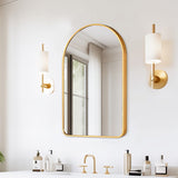 Darrahopens Home & Garden > Decor > Mirrors Wall Arch Mirror Arc Aluminum Frame Bathroom 50x80cm GOLD