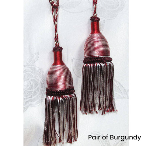 Darrahopens Home & Garden > Decor Pair of Curtain Tassel Rope Ties 52cm Burgundy