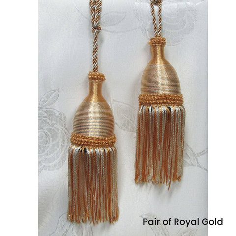 Darrahopens Home & Garden > Decor Pair of Curtain Tassel Rope Ties 52cm Royal Gold