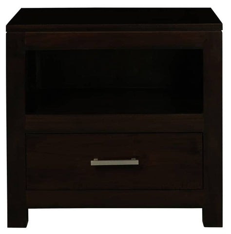 Darrahopens Home & Garden > Decor Paris 1 Drawer Solid Mahogany Timber Lamp Table (Chocolate)