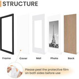 Darrahopens Home & Garden > Decor > Picture Frames 3 pcs Set Photo Frames 21X29.7Cm, A4 Black Frame, Can Be Placed Or Hung On The Wall High Quality Wooden Photo Frame