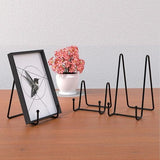 Darrahopens Home & Garden > Decor > Picture Frames 6 Inch Black Metal Display Stands - 3-Pack for Photos, Books & Art - Sturdy Metal Design