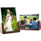 Darrahopens Home & Garden > Decor > Picture Frames 6 Inch Photo Frames 2 pcs Set, Wooden And Acrylic Glass Picture Frame For Tabletop Home Decor