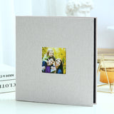 Darrahopens Home & Garden > Decor > Picture Frames Beige Linen Self-Adhesive Photo Album DIY Scrapbook with Cover Window 11x10.6 Inch for Family Wedding Travel Memories Preservation Australian Home