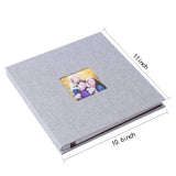 Darrahopens Home & Garden > Decor > Picture Frames Black Linen Self-Adhesive Photo Album DIY Scrapbook with Cover Window 11x10.6 Inch for Family Wedding Travel Memories Preservation Australian Home