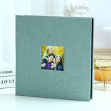Darrahopens Home & Garden > Decor > Picture Frames Green Linen Self-Adhesive Photo Album DIY Scrapbook with Cover Window 11x10.6 Inch for Family Wedding Travel Memories Preservation Australian Home