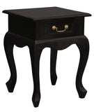 Darrahopens Home & Garden > Decor Queen Anne 1 Drawer Lamp Table (Chocolate)