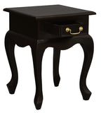 Darrahopens Home & Garden > Decor Queen Anne 1 Drawer Lamp Table (Chocolate)