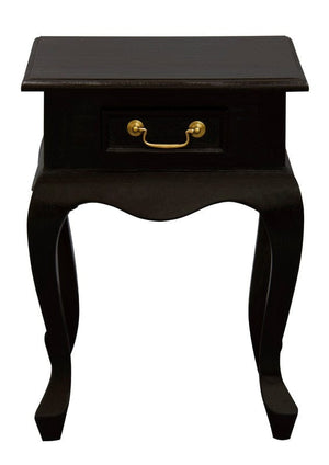 Darrahopens Home & Garden > Decor Queen Anne 1 Drawer Lamp Table (Chocolate)