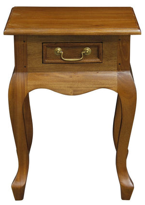 Darrahopens Home & Garden > Decor Queen Anne 1 Drawer Lamp Table (Light Pecan)