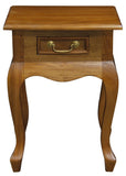 Darrahopens Home & Garden > Decor Queen Anne 1 Drawer Lamp Table (Light Pecan)