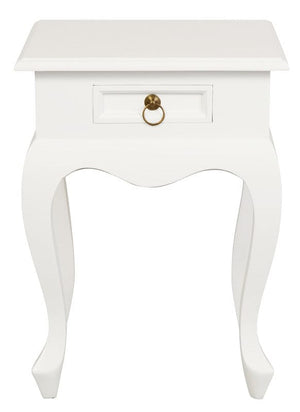Darrahopens Home & Garden > Decor Queen Anne 1 Drawer Lamp Table (White)