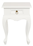 Darrahopens Home & Garden > Decor Queen Anne 1 Drawer Lamp Table (White)