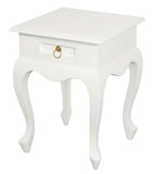 Darrahopens Home & Garden > Decor Queen Anne 1 Drawer Lamp Table (White)