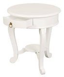 Darrahopens Home & Garden > Decor Round Cabriole Leg 1 Drawer Lamp Table (White)