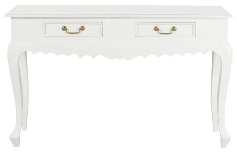 Darrahopens Home & Garden > Decor Seine 2 Drawer Carved Sofa Table (White)