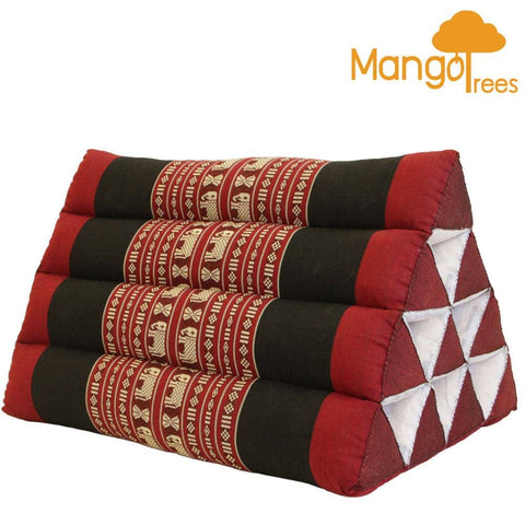 Darrahopens Home & Garden > Decor Thai Triangle Pillow Backrest Cushion Kapok Filled RedEle