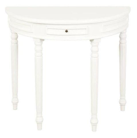 Darrahopens Home & Garden > Decor Turn Leg Half Round Sofa Table (White)