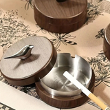 Darrahopens Home & Garden > Decor > Vases & Table Decor 1 Light-Luxury Fashion Desktop Ashtray | Creative High-End Living Room Home Decor, Personalized Car Ashtray with Lid, Retro Aesthetic, the Perfect Gift for Homeowners.Blackbird silver liner