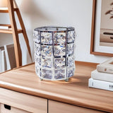 Darrahopens Home & Garden > Decor > Vases & Table Decor 1 piece crystal pen holder, round creative desktop makeup brush storage box, polished cast iron metal art decorative display piece, lightweight and desktop style.golden