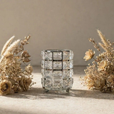 Darrahopens Home & Garden > Decor > Vases & Table Decor 1 piece crystal pen holder, round creative desktop makeup brush storage box, polished cast iron metal art decorative display piece, lightweight and desktop style.silver