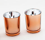 Darrahopens Home & Garden > Decor > Vases & Table Decor 10 Pack Copper Votive Tealight Candle Holders Valentines Day Mercury  Wedding Decor Glass Candlestick Party Decorations Bridal Baby Shower Event