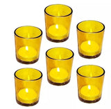 Darrahopens Home & Garden > Decor > Vases & Table Decor 10 Pack Yellow Glass Votive Candle Holders Table Centreoieces  Xmas Wedding Anniversary Event Recption Party Function or Home Decor