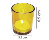Darrahopens Home & Garden > Decor > Vases & Table Decor 10 Pack Yellow Glass Votive Candle Holders Table Centreoieces  Xmas Wedding Anniversary Event Recption Party Function or Home Decor