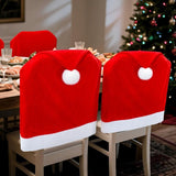 Darrahopens Home & Garden > Decor > Vases & Table Decor 16-piece Christmas chair set-holiday red Christmas hat pattern, suitable for holiday dinners and party decorations, including 8 chair sets and 8 tableware sets, reusable, durable fabric, suitable for Christmas, New Year, Valentine's Day and party activiti