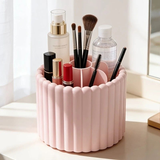 Darrahopens Home & Garden > Decor > Vases & Table Decor 360-degree rotating makeup brush organizer, polished plastic material, no assembly required, no odor - makeup display case.white