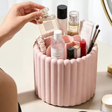 Darrahopens Home & Garden > Decor > Vases & Table Decor 360-degree rotating makeup brush organizer, polished plastic material, no assembly required, no odor - makeup display case.white