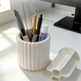 Darrahopens Home & Garden > Decor > Vases & Table Decor 360-degree rotating makeup brush organizer, polished plastic material, no assembly required, no odor - makeup display case.white