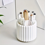 Darrahopens Home & Garden > Decor > Vases & Table Decor 360-degree rotating makeup brush organizer, polished plastic material, no assembly required, no odor - makeup display case.white