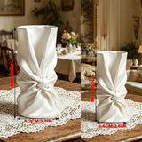 3D printed bow art vase, silk white