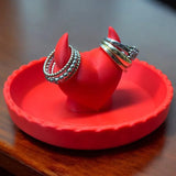 Darrahopens Home & Garden > Decor > Vases & Table Decor 3D-printed devil Valentine's Day ring dish – add a touch of mischief to your Valentine's Day! Red