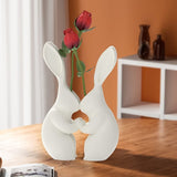 Darrahopens Home & Garden > Decor > Vases & Table Decor 3D printed Easter bunny vase, ceramic-look plastic vase. White.