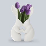 Darrahopens Home & Garden > Decor > Vases & Table Decor 3D printed Easter bunny vase, ceramic-look plastic vase. White.