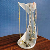 Darrahopens Home & Garden > Decor > Vases & Table Decor 3D printed fishtail jewelry stand, single piece, white silk.
