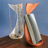 Darrahopens Home & Garden > Decor > Vases & Table Decor 3D printed fishtail jewelry stand, single piece, white silk.