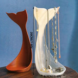 Darrahopens Home & Garden > Decor > Vases & Table Decor 3D printed fishtail jewelry stand, single piece, white silk.