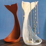 Darrahopens Home & Garden > Decor > Vases & Table Decor 3D printed fishtail jewelry stand, single piece, white silk.