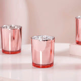 Darrahopens Home & Garden > Decor > Vases & Table Decor 40 Pack Rose Gold Pink Votive Tealight Candle Holders Valentines Day Mercury  Wedding Decor Glass Candlestick Party Decorations Bridal Baby Shower Event