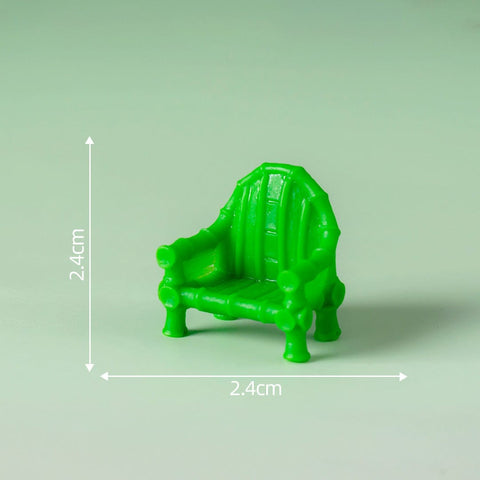 Darrahopens Home & Garden > Decor > Vases & Table Decor 5-PCS Green Miniature Resin Bamboo and Bamboo Chair Figurines for DIY Micro Landscape Fairy Garden Accessories Terrarium Decor