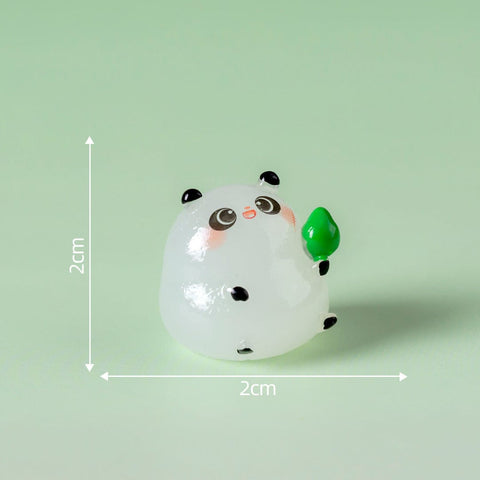 Darrahopens Home & Garden > Decor > Vases & Table Decor 5-PCS Transparent bamboo Cute Glow in the Dark Panda Figurines Resin Miniature Ornaments for DIY Fairy Gardens and Micro Landscapes