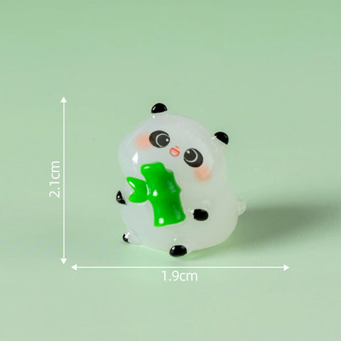 Darrahopens Home & Garden > Decor > Vases & Table Decor 5-PCS Transparent large bamboo Cute Glow in the Dark Panda Figurines Resin Miniature Ornaments for DIY Fairy Gardens and Micro Landscapes