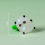 Darrahopens Home & Garden > Decor > Vases & Table Decor 5-PCS Transparent lying bamboo Cute Glow in the Dark Panda Figurines Resin Miniature Ornaments for DIY Fairy Gardens and Micro Landscapes
