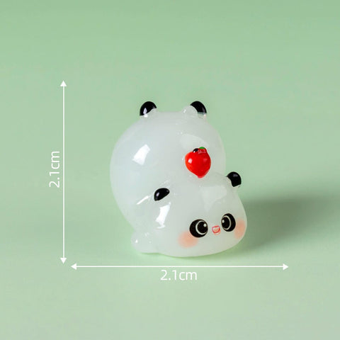 Darrahopens Home & Garden > Decor > Vases & Table Decor 5-PCS Transparent pounce Cute Glow in the Dark Panda Figurines Resin Miniature Ornaments for DIY Fairy Gardens and Micro Landscapes